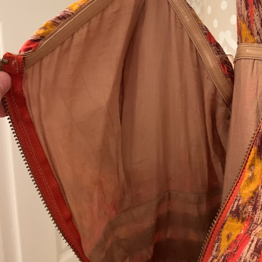 American Rag Orange Patterned Spring Dress. Size 1 - Picture 3 of 5